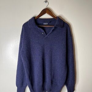 Vintage Patagonia Wool Henley Sweater Pullover Size Medium Mens
